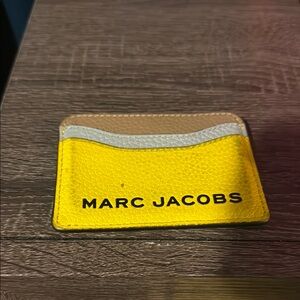 Marc Jacobs Yellow and Tan Leather Key Card Holder